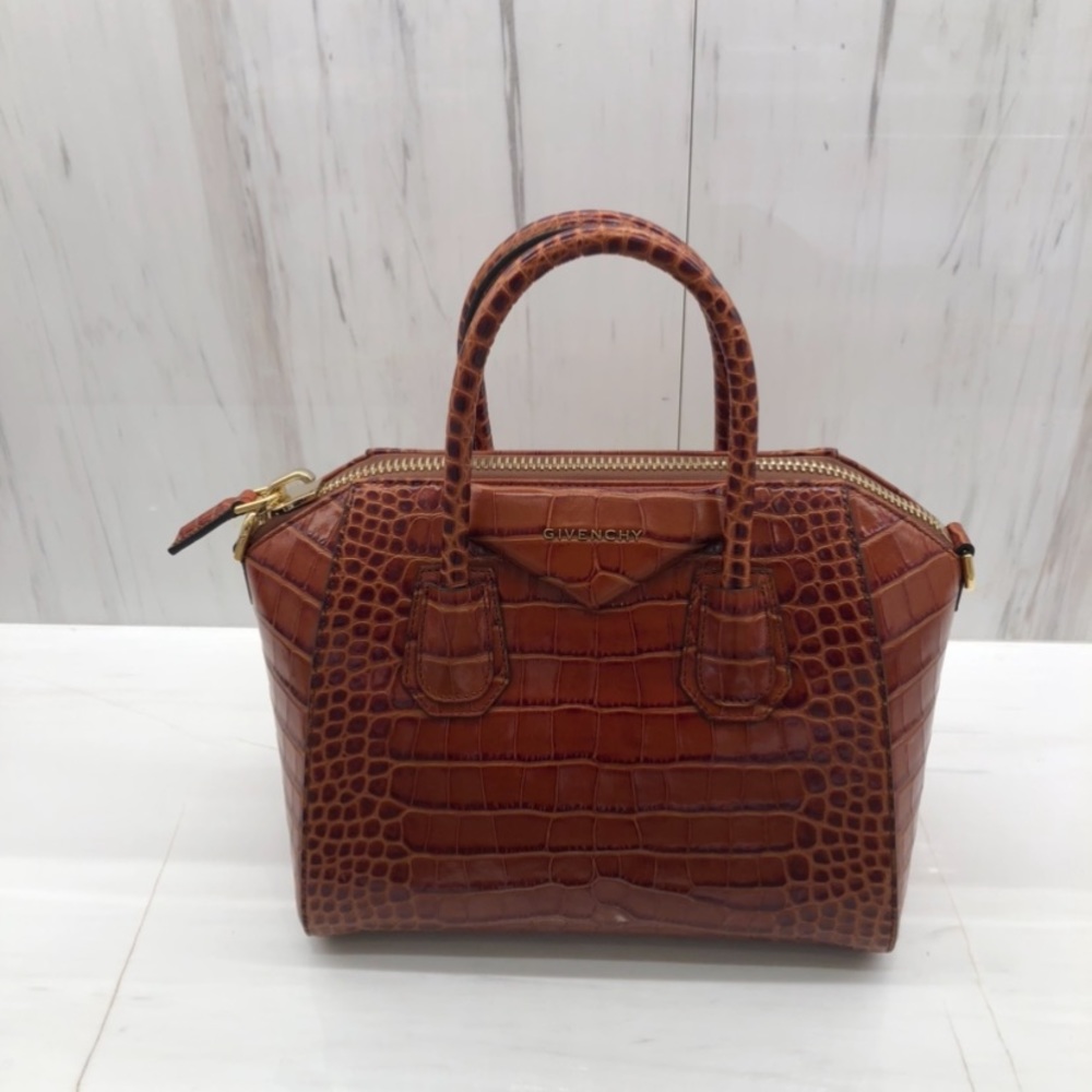 Givenchy mini croc Antigona in orange rust